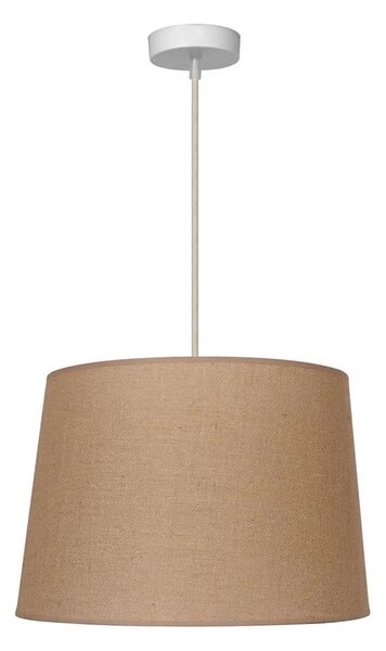 Duolla - Ljuskrona med textilsladd CONE 1xE27/15W/230V diameter 40 cm brun