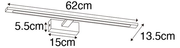 Modern vägglampa svart 62 cm inkl LED IP44 - Jerre