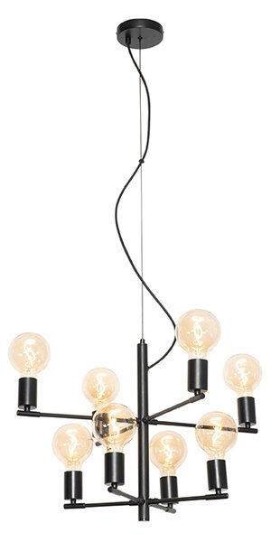 Moderne hanglamp zwart 8-lichts - Osprey