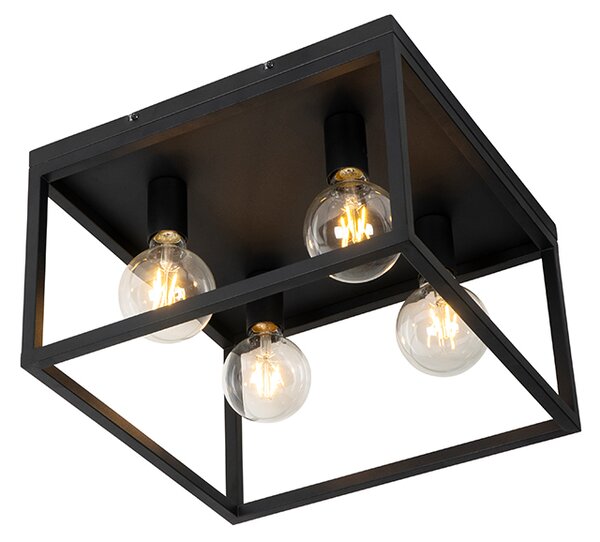 Industriell taklampa svart 40 cm 4 -lampor - Cage