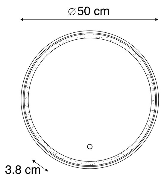 Badrumsspegel koppar 50 cm inkl. LED med touchdimmer - Miral