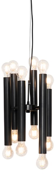 Art Deco hänglampa svart 12-ljus - Tubi