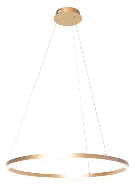 Designring taklampa guld 80 cm inkl LED och dimmer - Anello