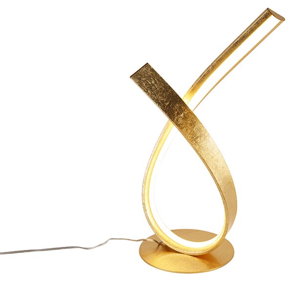 Design bordslampa guld 38,5 cm inkl LED och dimmer - Belinda