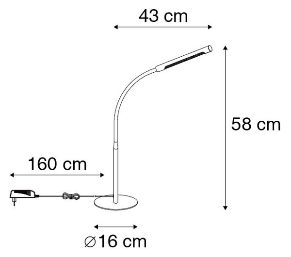 Design bordslampa svart inkl LED med touchdimmer - Palka