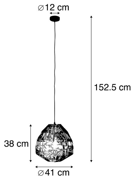 Lantlig hänglampa bambu 41 cm - Bishop