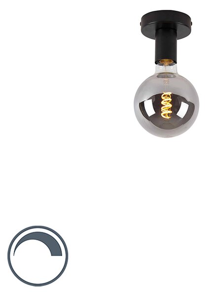 Design taklampa svart med G125 rökglas - Facile