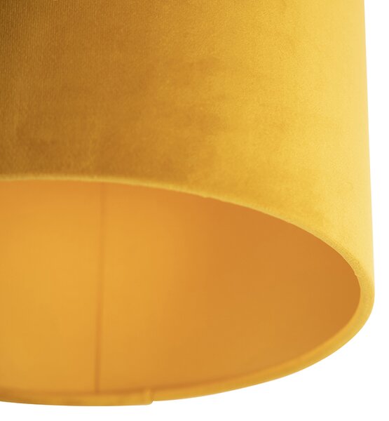 Taklampa med velour nyanser med guld 25 cm - Combi svart