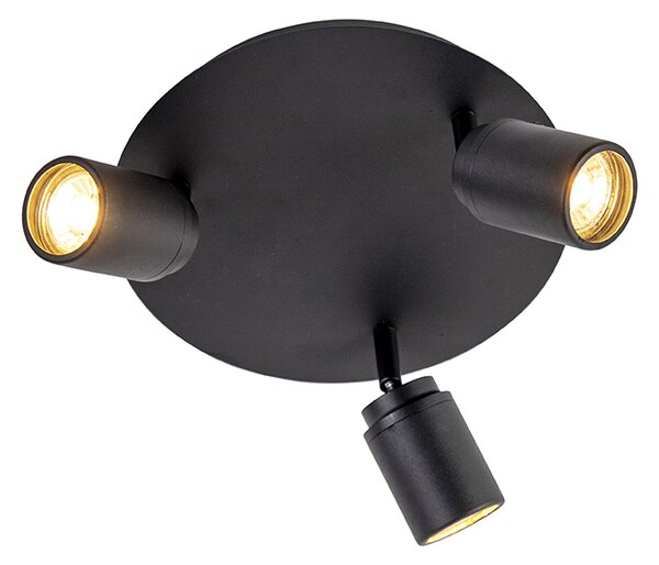 Modernt badrumsfläck svart 3-ljus IP44 - Ducha
