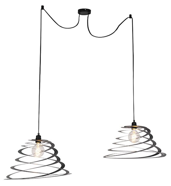 Design hängande lampa 2 lampor med spiralskugga 50 cm - Scroll