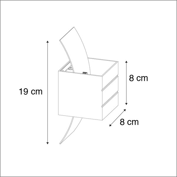 Vägglampa 'Amy' Design aluminium - Inomhus