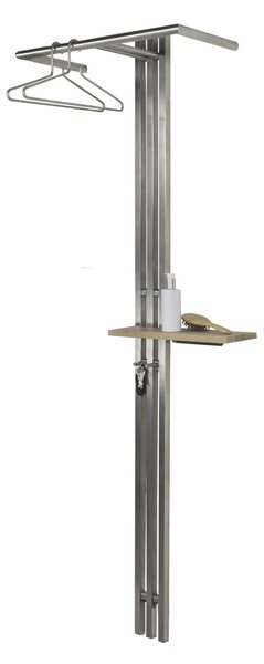 SPINDER DESIGN Senza dumbwaiter, med 2 krokar, hylla och hängstång - ek och stål
