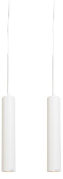 Uppsättning av två designhängande lampor vit - Tuba liten