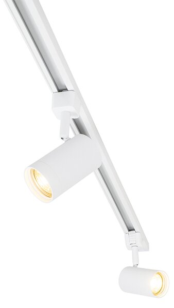 Modernt vitt 1-fas skensystem med 5 spotlights - Iconic Jeana
