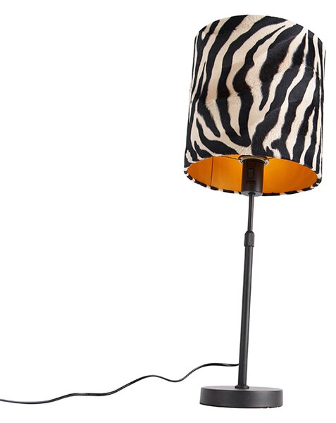 Bordslampa svart skugga zebra design 25 cm justerbar - Parte