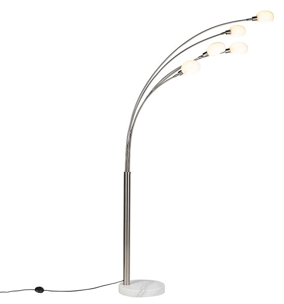 Modern Golvlampa Stål 5 lampor - Sixties Marmo