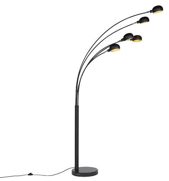 Modern Golvlampa Svart 5 lampor - Sixties Marmo