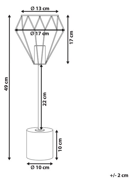 Bordslampa i Mässing Färg Elegant Unik Metall Lampfot Beliani