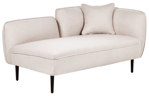 Schäslong Ljusbeige Boucle Tyg Metallben Högervänd med Kuddar Modern Design Beliani