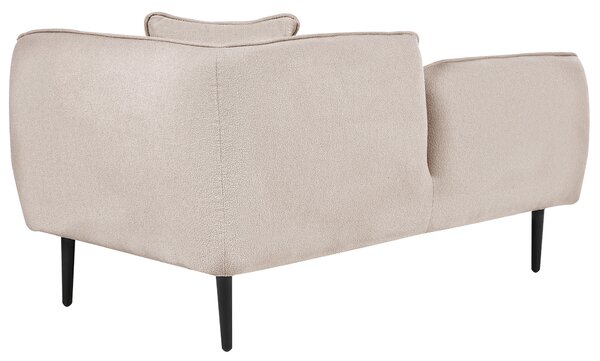 Schäslong Ljusbeige Boucle Tyg Metallben Högervänd med Kuddar Modern Design Beliani