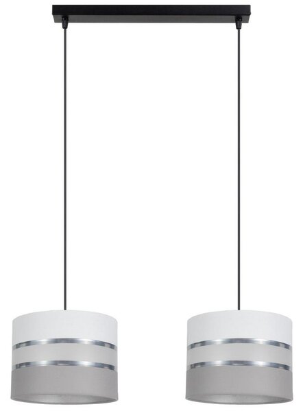 Ljuskrona med upphängningsrem CORAL 2xE27/60W/230V vit/grå