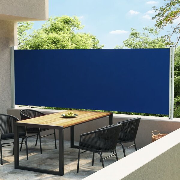 Infällbar sidomarkis 600x160 cm blå