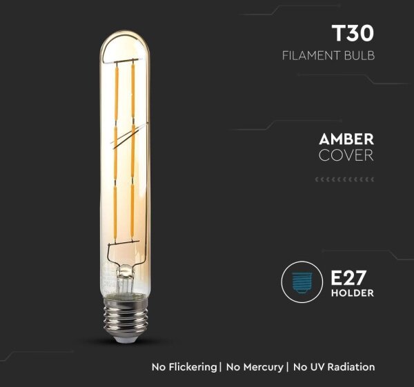 LED glödlampa FILAMENT T30 E27/6W/230V 2200K