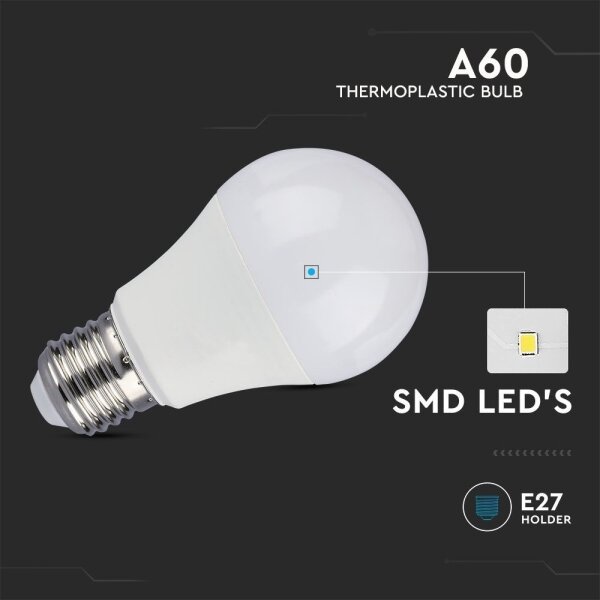 LED glödlampa SAMSUNG CHIP A60 E27/8,5W/230V 3000K