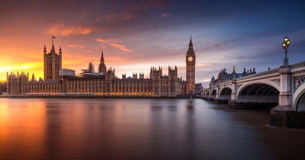 London Palace of Westminster Sunset