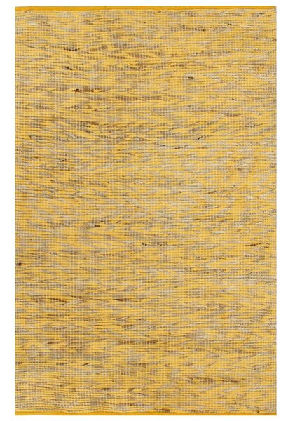 Handgjord jutematta gul och naturlig 80x160 cm