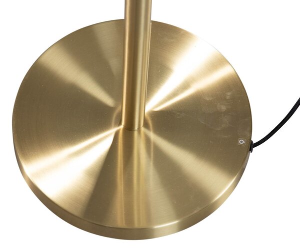 Vloerlamp messing met velours kap groen 50cm - Simplo