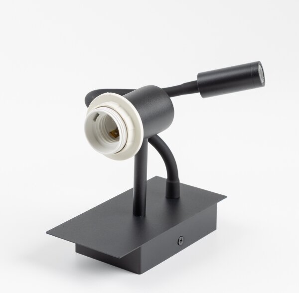 Brilagi - LED vägglampa NUBILA 1xE27/25W/230V + LED/3W svart/röd