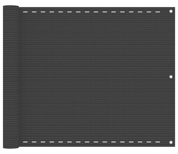Balkongskärm svart 75x400 cm HDPE