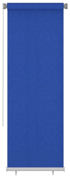 Rullgardin utomhus 80x230 cm blå HDPE