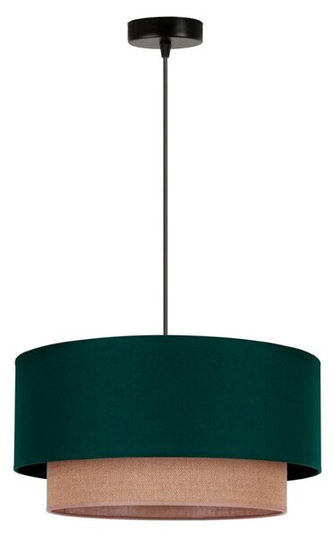 Duolla - Ljuskrona med upphängningsrem BOHO 1xE27/15W/230V grön/brun