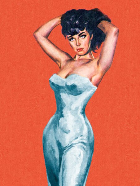 Illustration Sexy Dark Haired Woman, CSA-Printstock