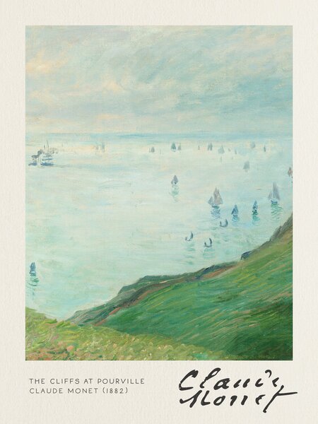 Bildreproduktion The Cliffs at Pourville - Claude Monet, (30 x 40 cm)