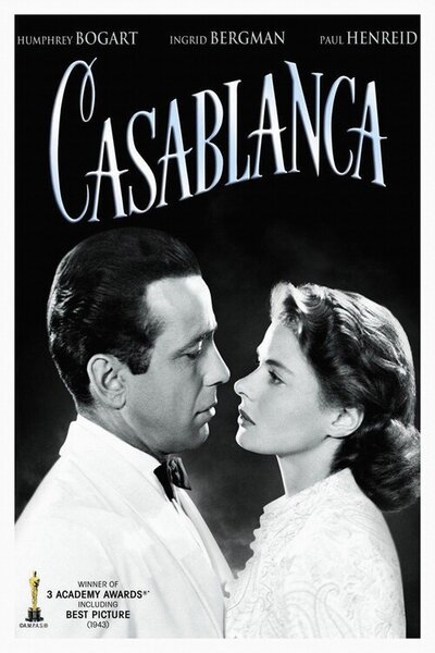 Bildreproduktion Casablanca (Vintage Cinema / Retro Theatre Poster)