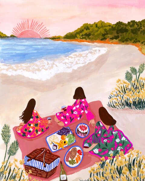 Illustration Beach Picnic, Sarah Gesek