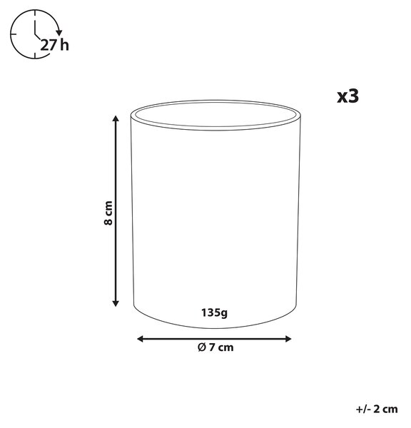 Set med 3 doftljus Flerfärgade 100% sojavax Bomullsveke Glas Naturlig Frisk Doft Bergamott/Havsvind/Salvia Havssalt Beliani