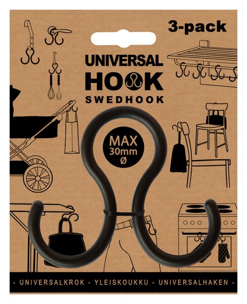 Universalkrok Swedhook 3-pack, Vit