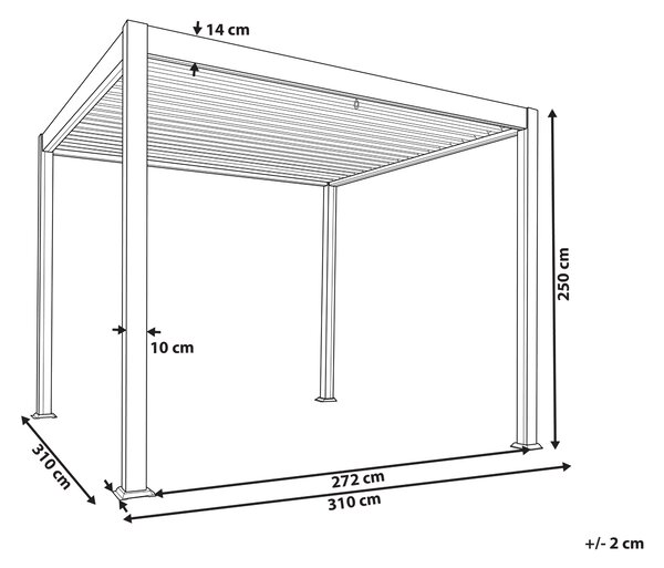 Pergola Svart Metall Aluminium Skärmram 310 x 310 cm Modern Industriell Trädgårdspaviljong Beliani