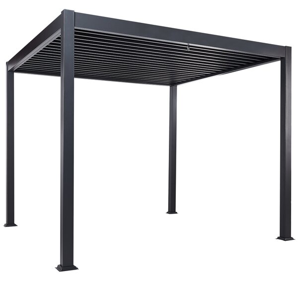 Pergola Svart Metall Aluminium Skärmram 310 x 310 cm Modern Industriell Trädgårdspaviljong Beliani