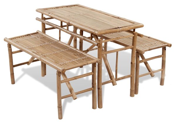 Ölbord med 2 bänkar 100 cm bambu