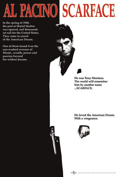 Poster, Affisch Scarface - movie