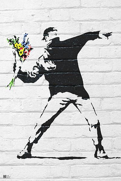 Poster, Affisch Banksy street art - Graffiti Throwing Flow, (61 x 91.5 cm)
