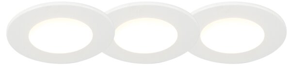 Spotlight/downlight 'Blanca set 3 ' Moderna vit/polyester - LED inkluderat / Utomhus, Inomhus, Badrum