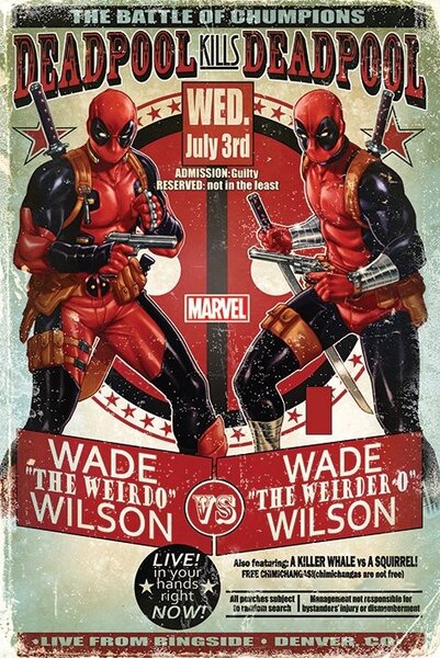 Poster, Affisch Deadpool - Wade vs Wade, (61 x 91.5 cm)