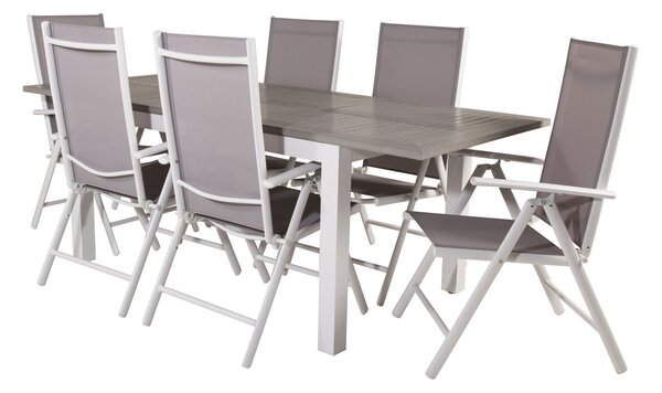 BREAK ALBANY Matbord 160/240x100 cm + 6 stolar | Utemöbler