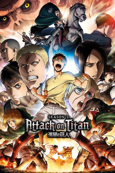 Poster, Affisch Attack on Titan (Shingeki no kyojin) - Season 2 Collage Key Art